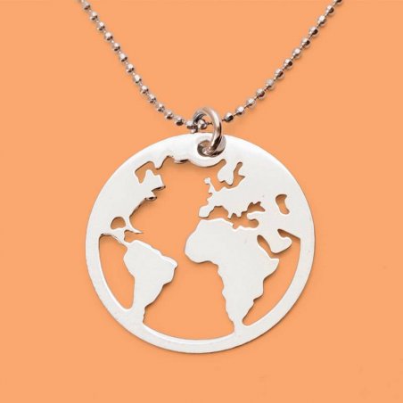 Colgante Mundo Plata de Ley