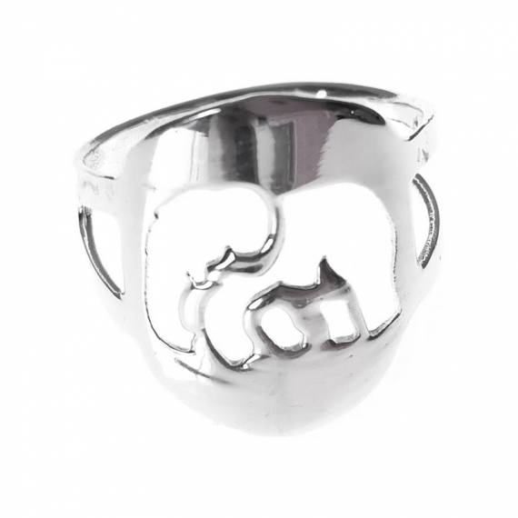 Anillo silueta elefante Plata de Ley