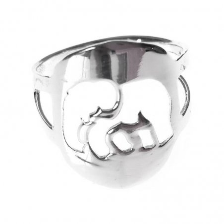Anillo silueta elefante Plata de Ley
