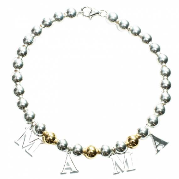 Pulsera con abalorios Mama Plata de Ley