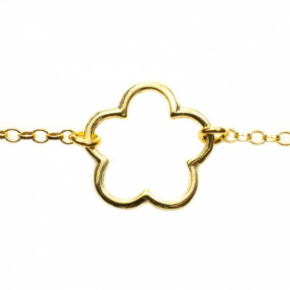 Pulsera flor bañada en Oro