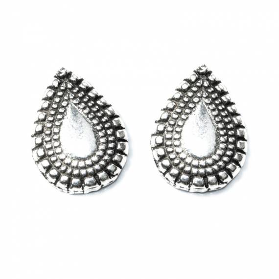 Pendientes gota oxidada Plata de Ley