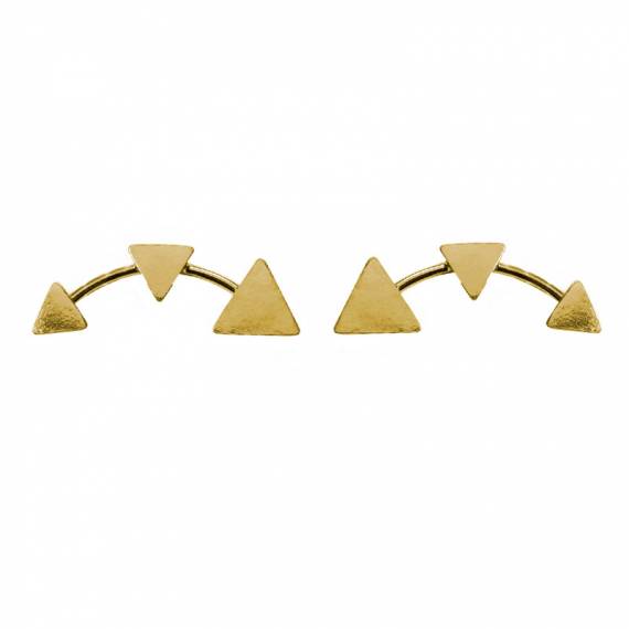 Pendientes triángulos bañados en Oro