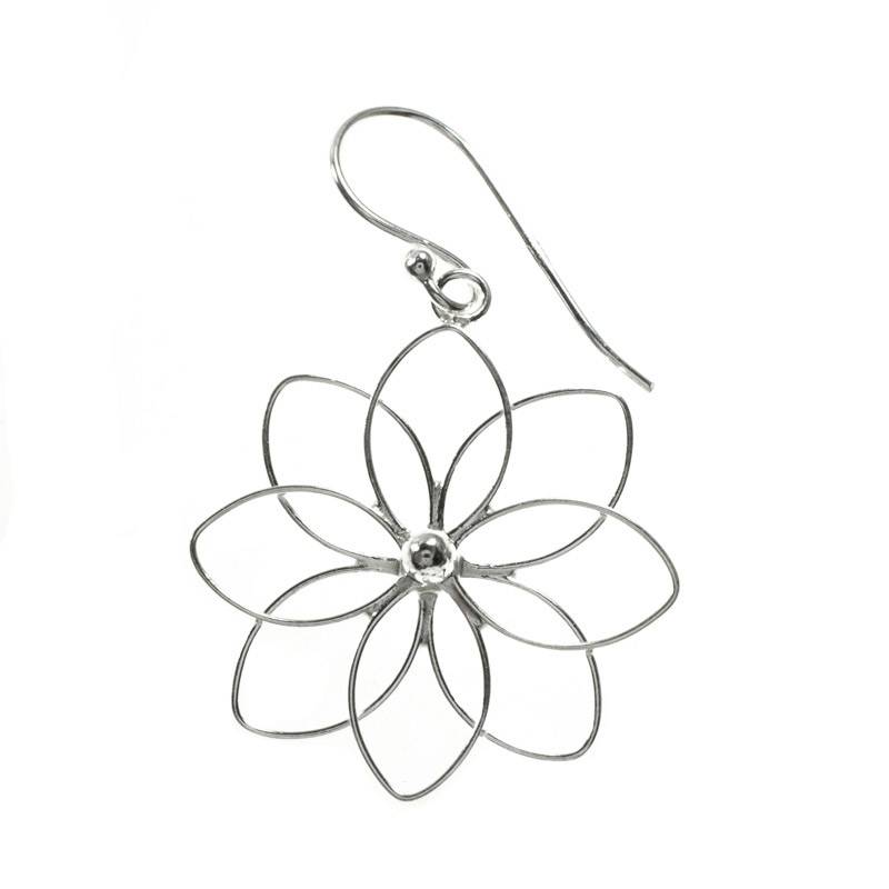 Pendientes flor mandala Plata de Ley