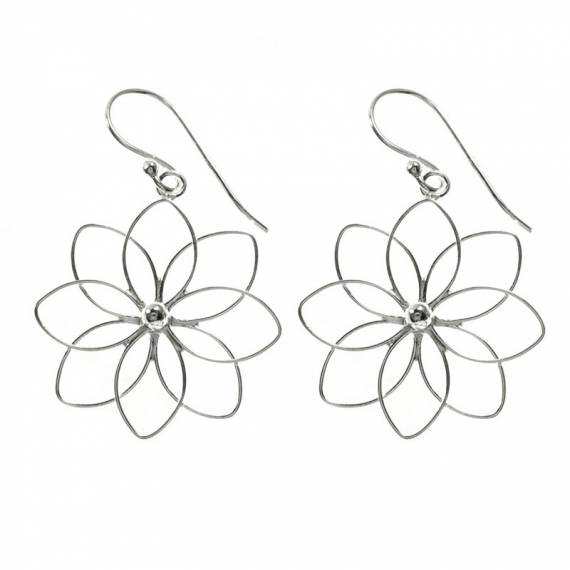 Pendientes flor mandala Plata de Ley