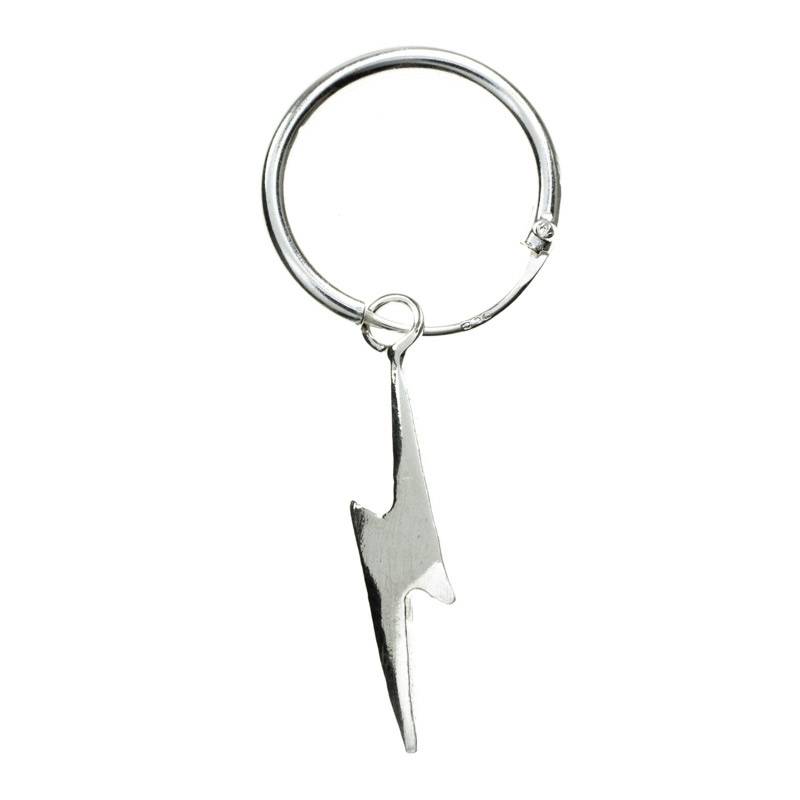 Pendientes aro con rayo Plata de Ley