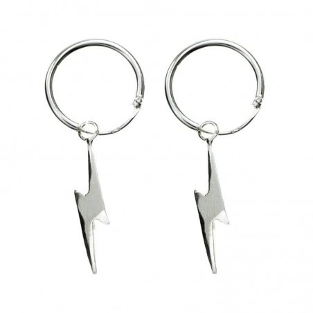 Pendientes aro con rayo Plata de Ley