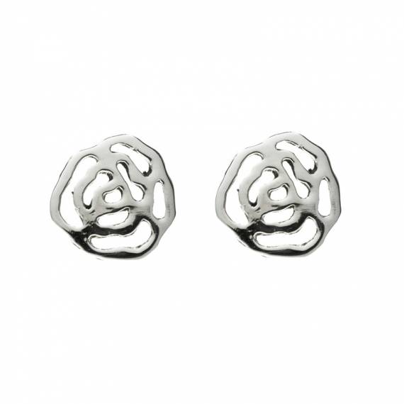 Pendientes rosa calada Plata de Ley