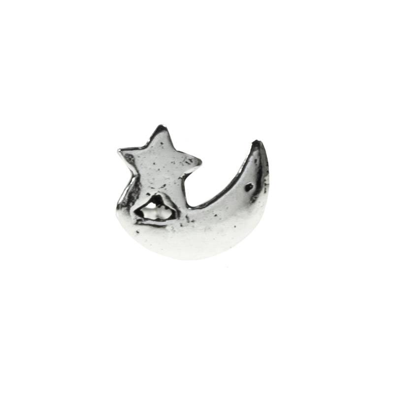 Piercing para nariz luna con estrella Plata de Ley 925
