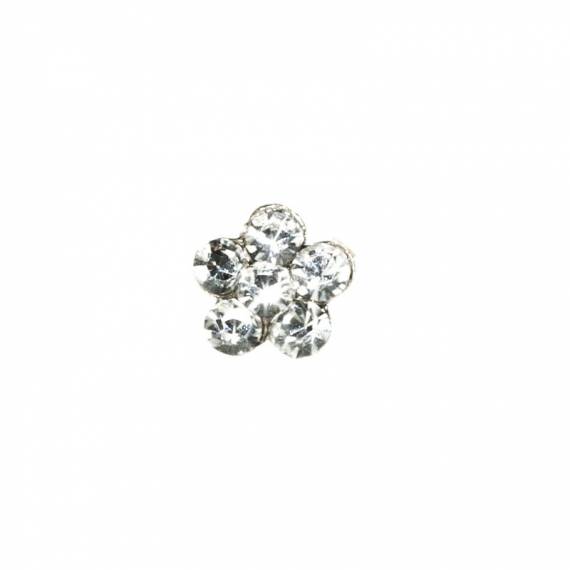 Piercing para nariz flor de circonitas Plata de Ley 925
