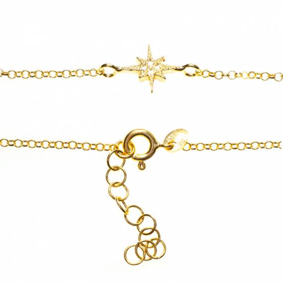 Pulsera estrella de los deseos bañada en Oro