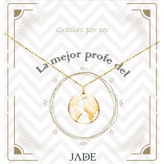 Collar Mundo para profesora Plata de Ley 2