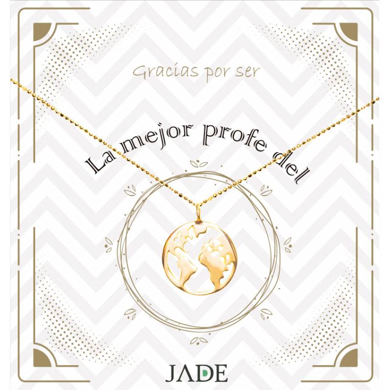 Collar Mundo para profesora Plata de Ley