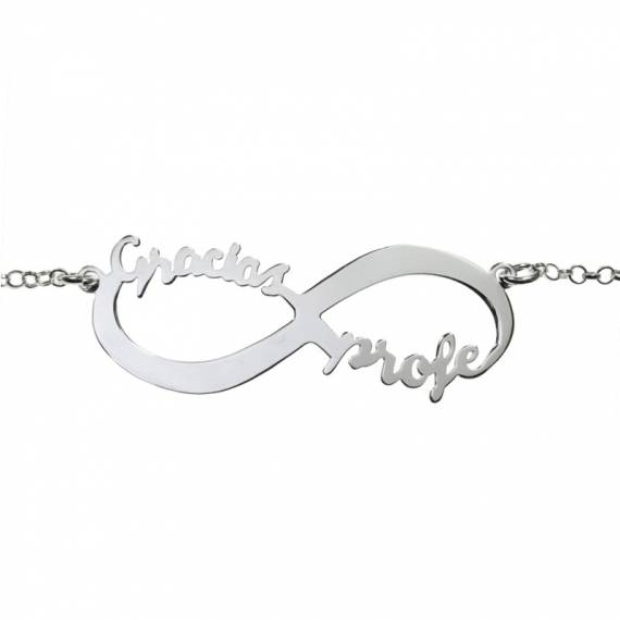 Collar Infinito Gracias Profe Plata de Ley 2