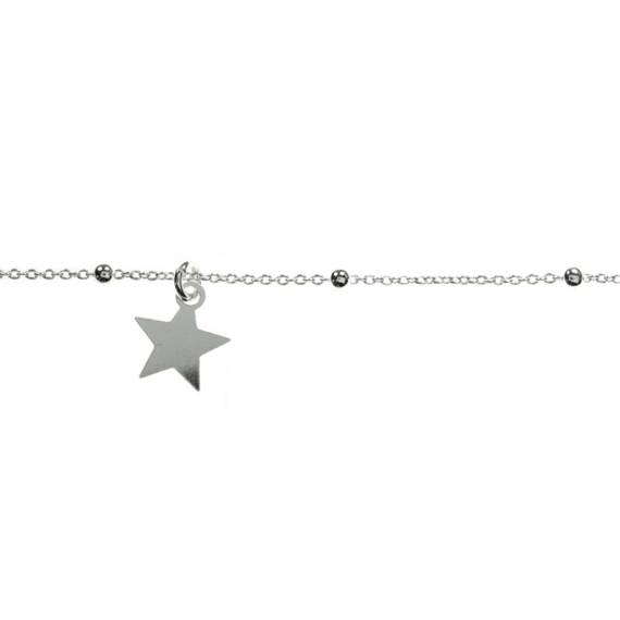 Pulsera ajustable con estrellas colgantes Plata de Ley