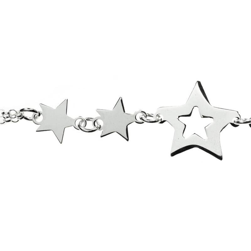Pulsera ajustable con entrepiezas estrellas...