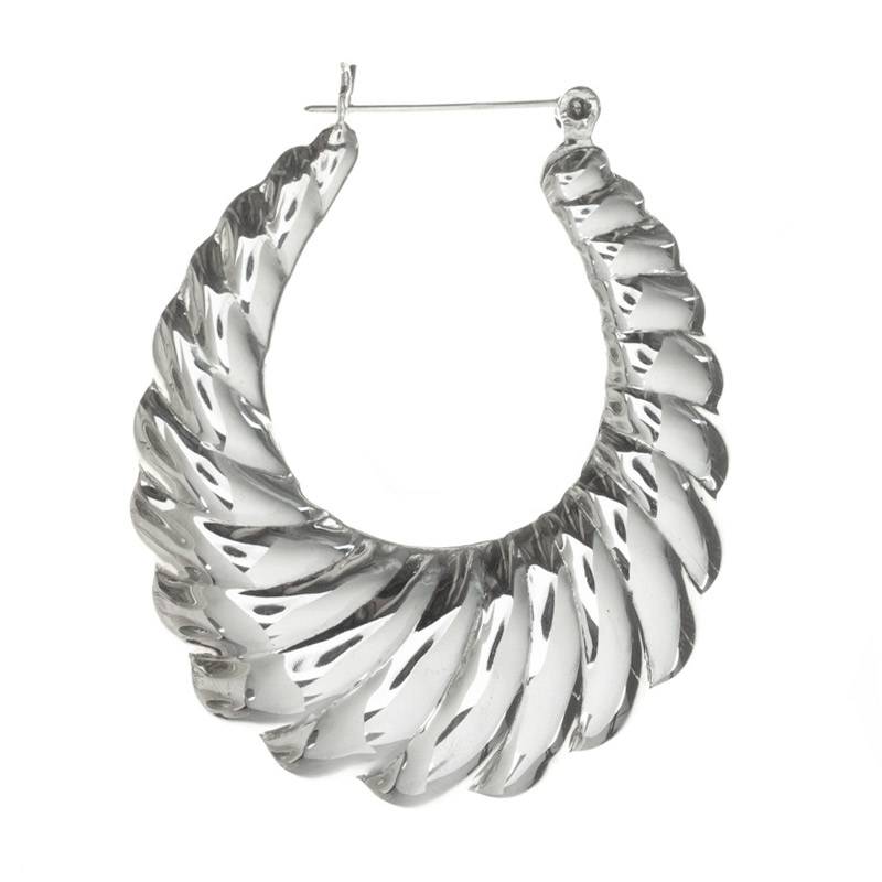 Aros enrollados grandes Plata de Ley