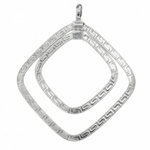 Colgante griego doble cuadrado Plata de Ley