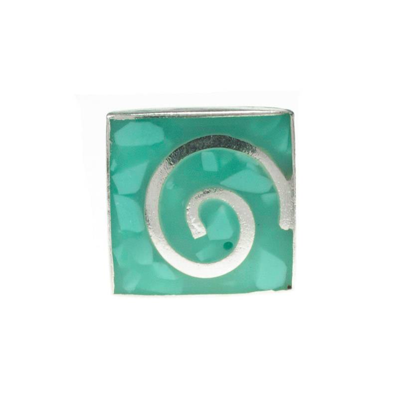 Pendientes espiral turquesa Plata de Ley
