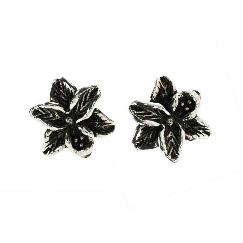 Pendientes flor jazmín Plata de Ley