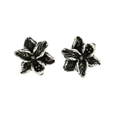 Pendientes flor jazmín Plata de Ley