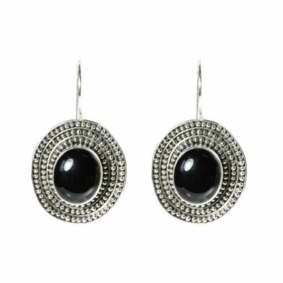 Pendientes Boho Ónix Plata de Ley 2