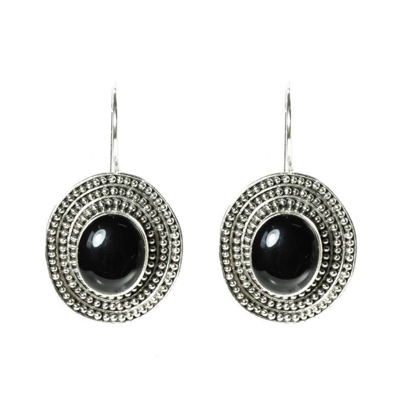 Pendientes Boho Ónix Plata de Ley