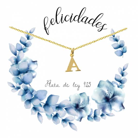 Collar letra inicial dorado