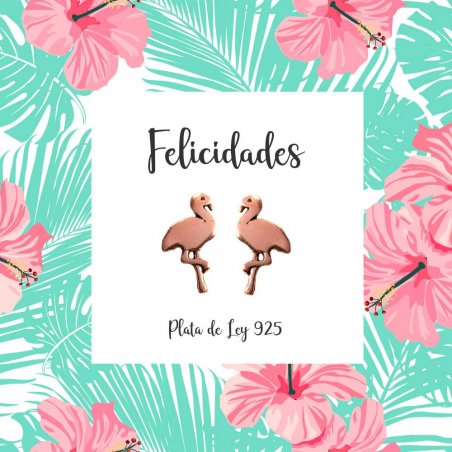 Pendientes flamenco Plata de Ley con baño de oro rosa