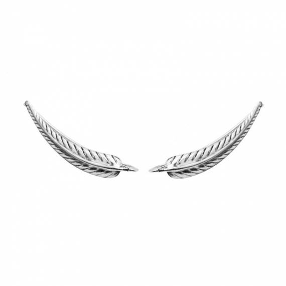 Pendientes trepadores hojas Plata de Ley