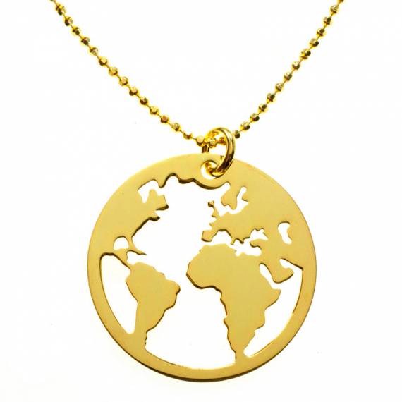 Colgante Mundo chapado en Oro