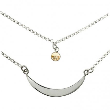 Collar doble cadena con punto de luz Plata de Ley