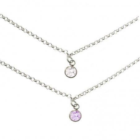 Collar doble punto de luz Plata de Ley