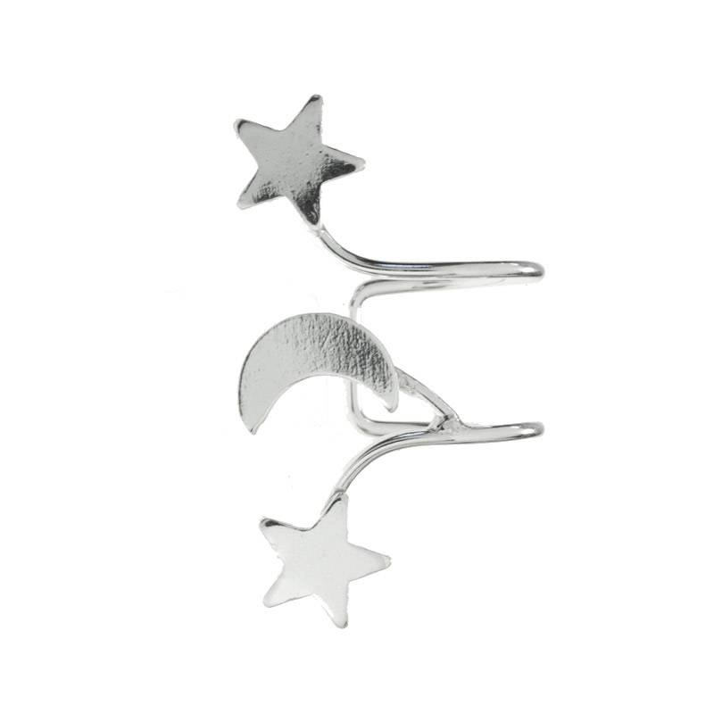 Ear cuff estrella y luna