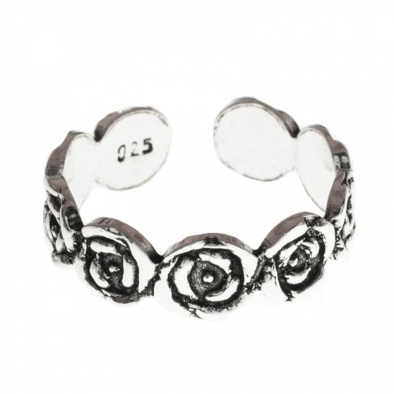 Anillo rosas para pie Plata de Ley