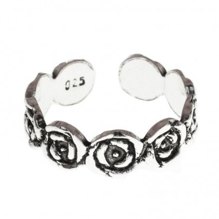 Anillo rosas para pie Plata de Ley