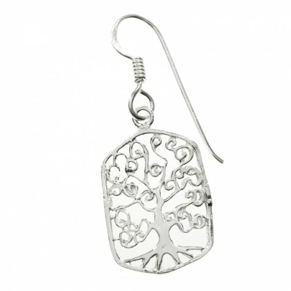 Pendientes árbol espiral Plata de Ley 2