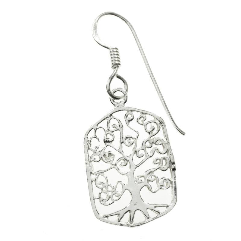 Pendientes árbol espiral Plata de Ley