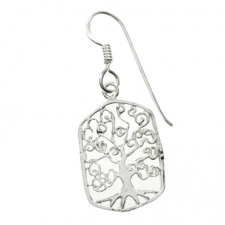 Pendientes árbol espiral Plata de Ley