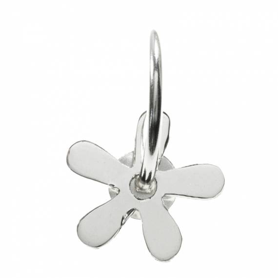 Pendientes medio aro con flor 2