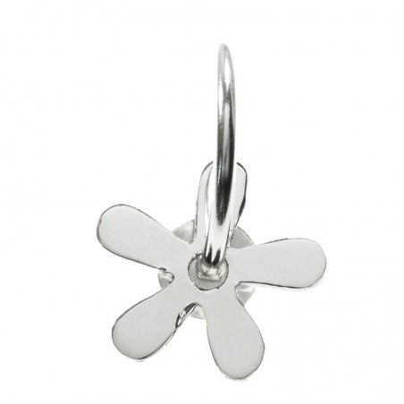 Pendientes medio aro con flor