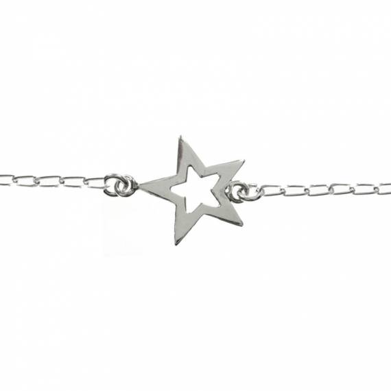 Collar entrepieza estrella Plata de Ley