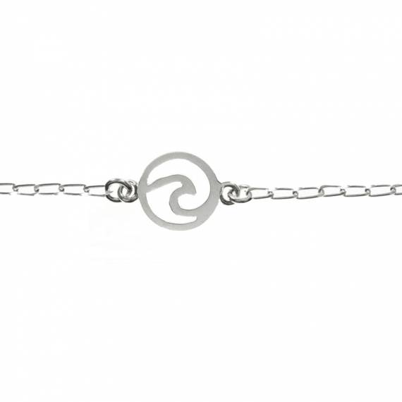 Pulsera entrepieza ola círculo Plata de Ley