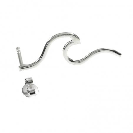 Pendientes ola largos Plata de Ley