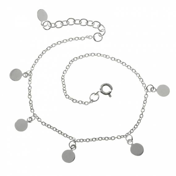 Pulsera con círculos colgantes Plata de Ley