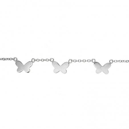 Collar ajustable mariposas Plata de Ley