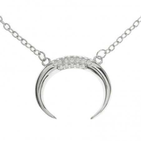 Collar ajustable luna invertida Plata de Ley