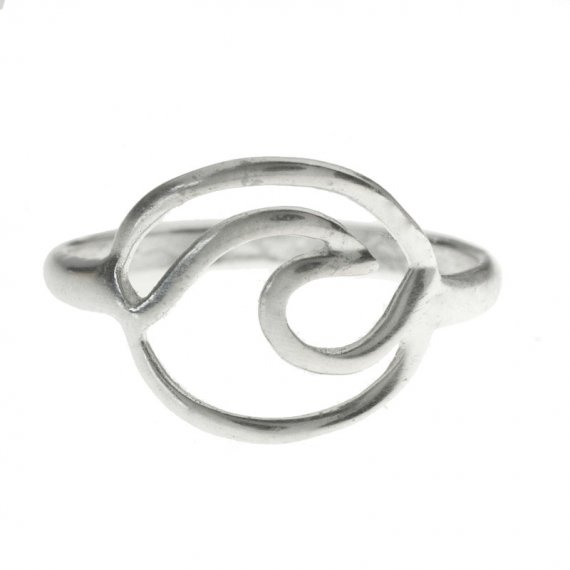 Anillo ola redondo Plata de Ley
