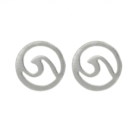 Pendientes ola de plata con mensaje positivo 2