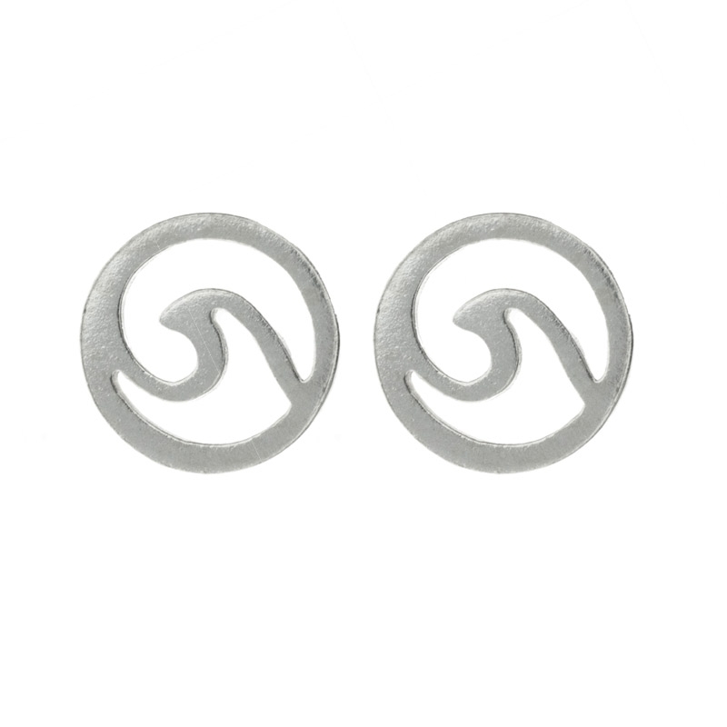 Pendientes ola de plata con mensaje positivo